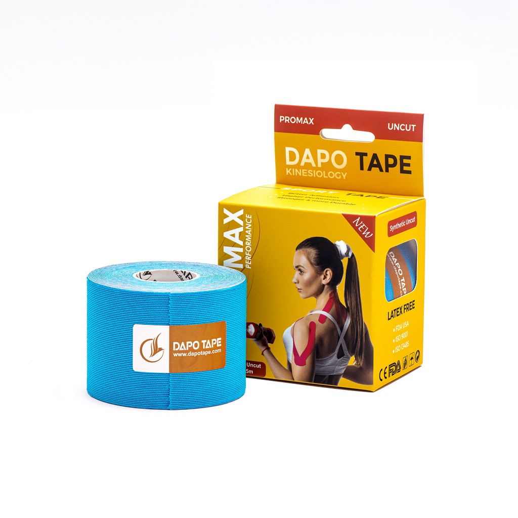 Băng Dán Cơ Thể Thao Dapo Tape Sợi Tổng Hợp Chưa Cắt Màu Xanh phòng tránh, hỗ trợ phục hồi chấn thương