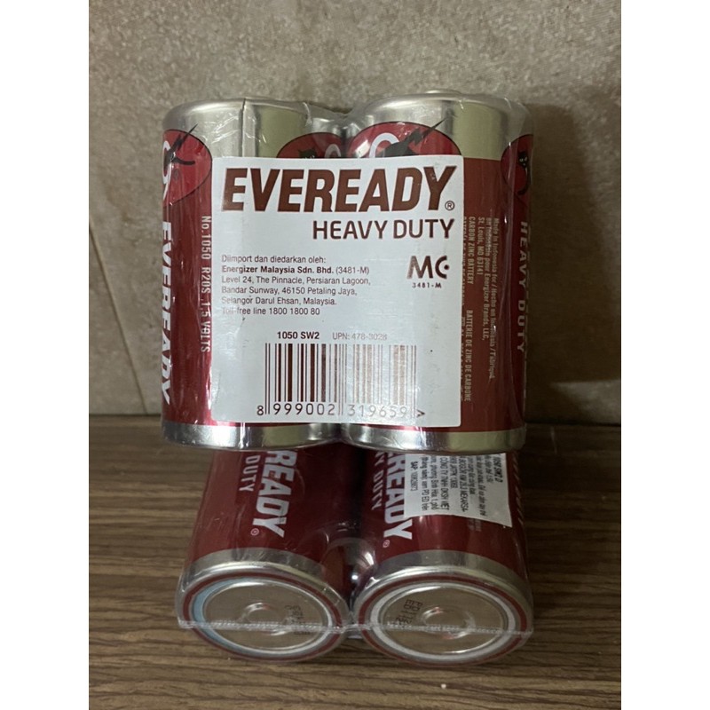 Pin Đại size D EVEREADY vỉ 2 viên 1.5V (Nhập Khẩu Indonesia)