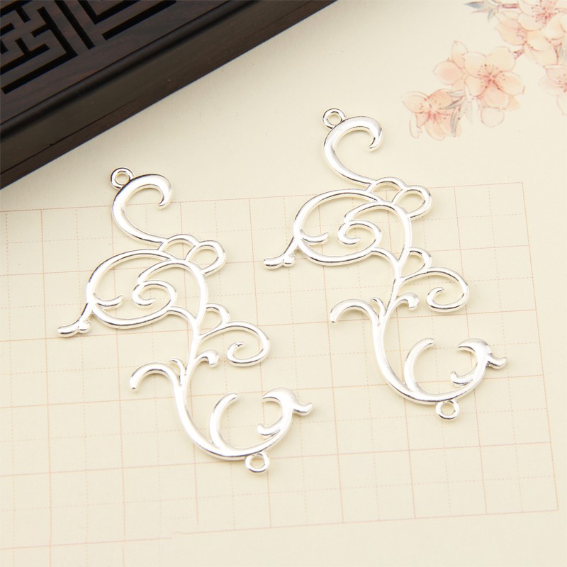 Phiến đúc hoa văn 37*64mm nguyên liệu làm trâm làm trang sức cổ trang cosplay cổ phục có màu KC