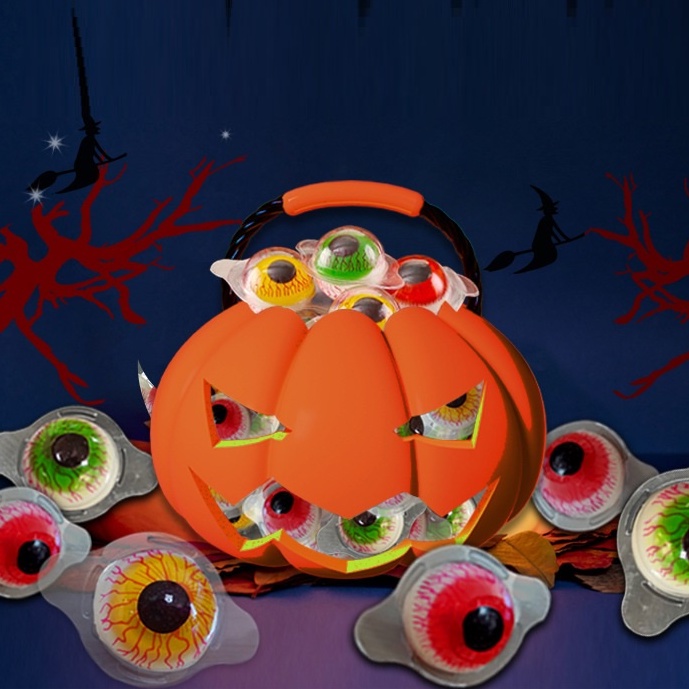 Kẹo halloween kẹo dẻo có nhân con mắt kẹo halloween