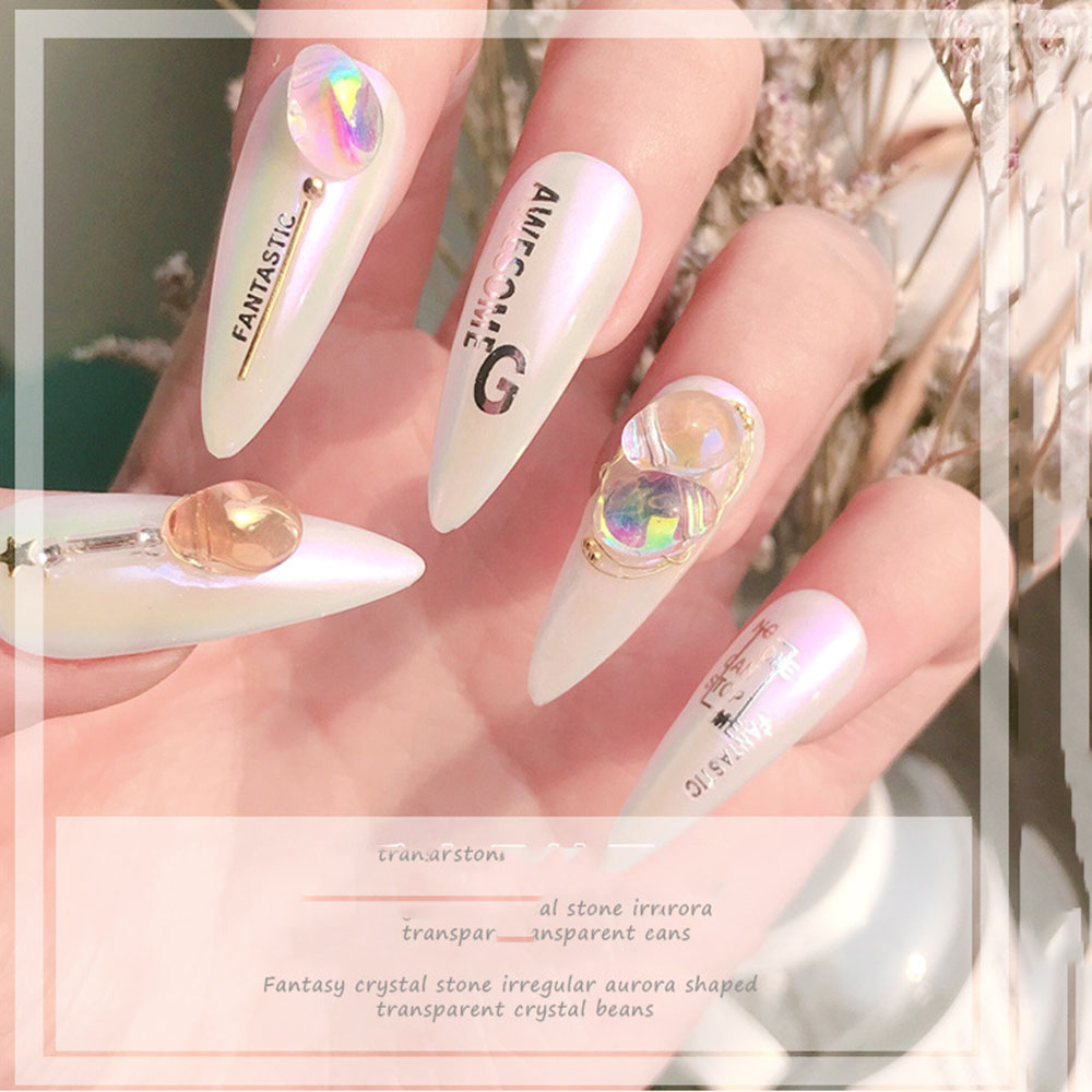 [Hàng mới về] Bộ 10 Phụ Kiện Trang Trí Móng Tay Nghệ Thuật 3D Nhiều Màu Sắc Độc Đáo