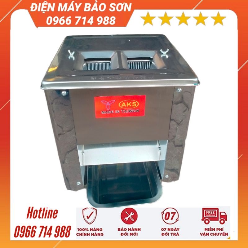 Máy Thái Thịt Tươi Sống 2 Cửa Dao AKS-85 Công Suất 850w 180kg/giờ Thiết Inox Bền Đẹp Thái Đa Dạng Kích Cỡ Bảo Hành 1 Năm