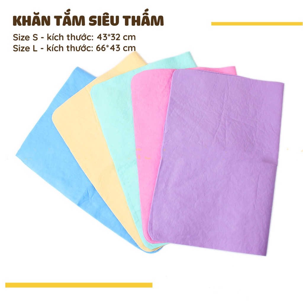 Khăn tắm siêu thấm hút chó mèo CLEAN CHAN, thấm hút nhanh, vắt là khô không cần phơi tiết kiệm thời gian sấy