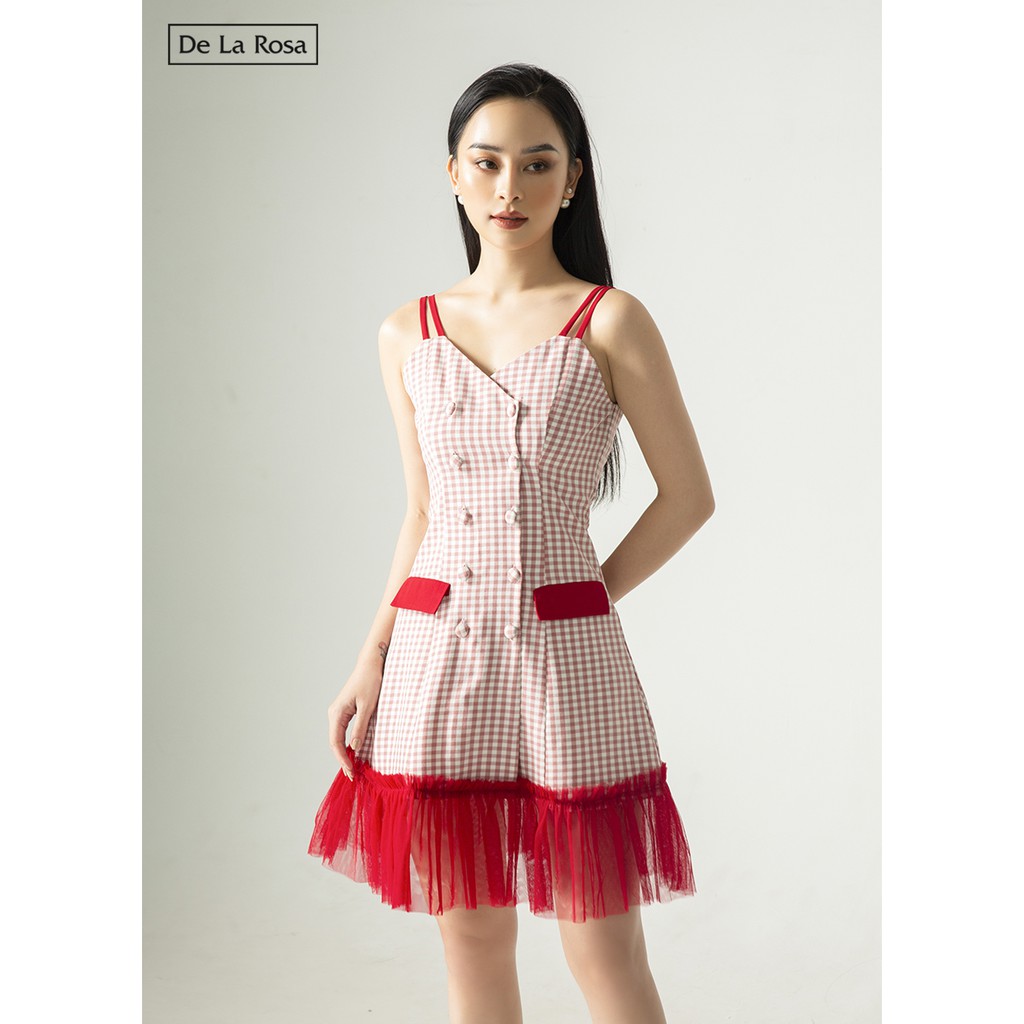 Đầm váy caro hai dây tùng lưới - De La Rosa | BigBuy360 - bigbuy360.vn