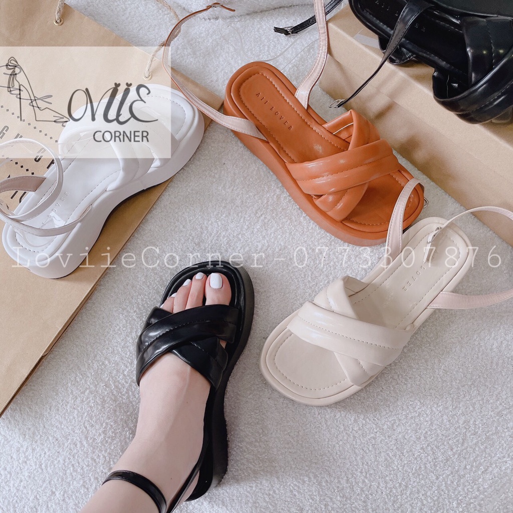 GIÀY THỜI TRANG LOVIIECORNER - GIÀY CAO GÓT QUAI NGANG CHÉO NỮ TÍNH ĐẾ BẰNG CAO CẤP S220815