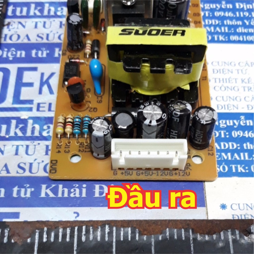 MODULE NGUỒN SUOER đầu DVD VCD EVD IN: 220Vac OUT: +5V, +12V, -12VDC kde5944