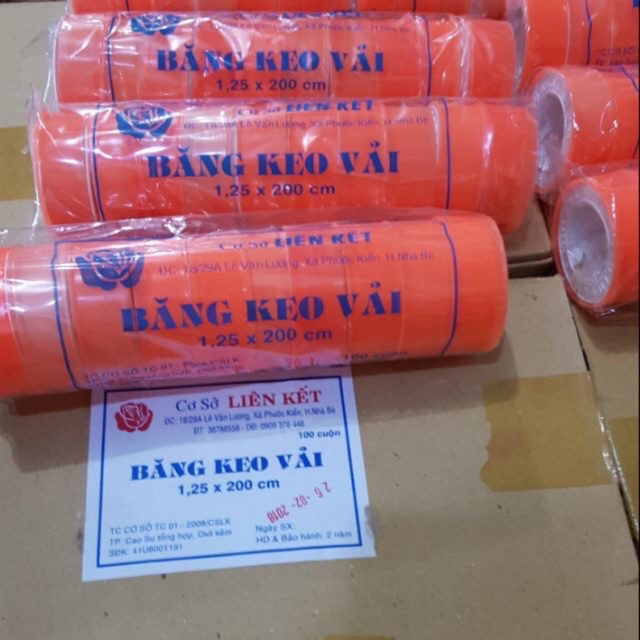 Băng keo liên kết, băng keo vải hộp 100 cuộn nhỏ ( 10 cây )