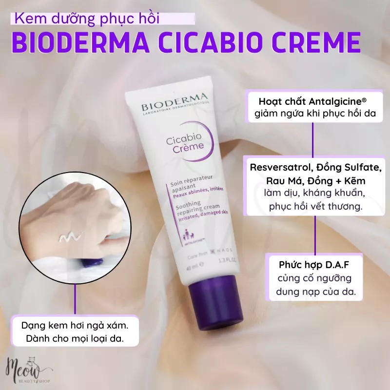 Kem Phục Hồi Da Bioderma Cicabio Creme 40ml Dưỡng Ẩm Phục Hồi Da