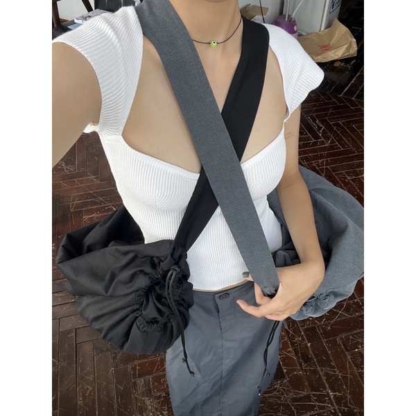 JAMIE BAG - Túi đeo chéo rút dây unisex Poési