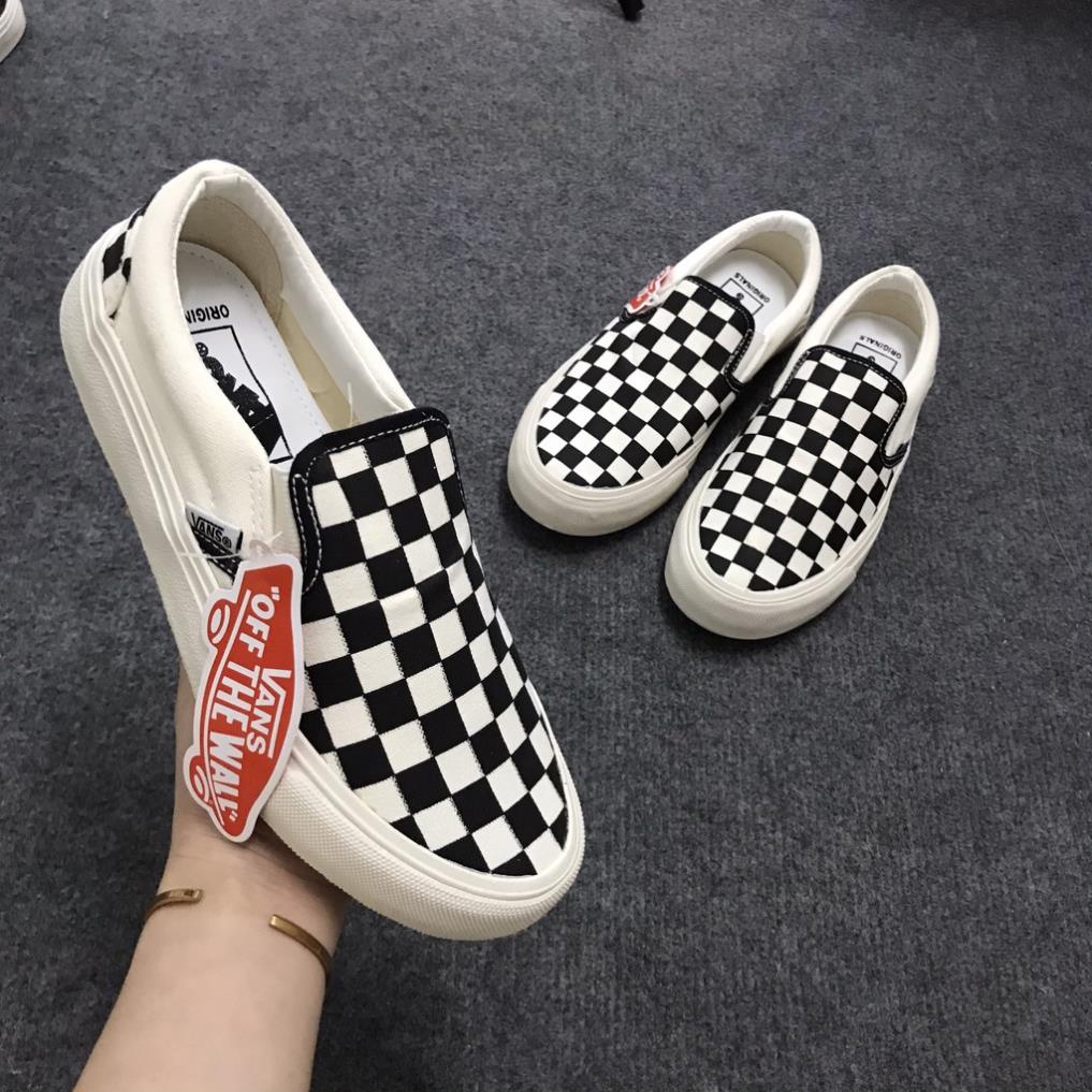 Giày sneaker vans caro slip on lười vài canvas đi học đi chơi nam nữ siêu hot | BigBuy360 - bigbuy360.vn