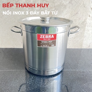 Nồi Inox lớn 20/30/50/70/100L nồi inox luộc gà, hầm xương, nấu canh 3 lớp siêu bền.dùng được cho bếp từ