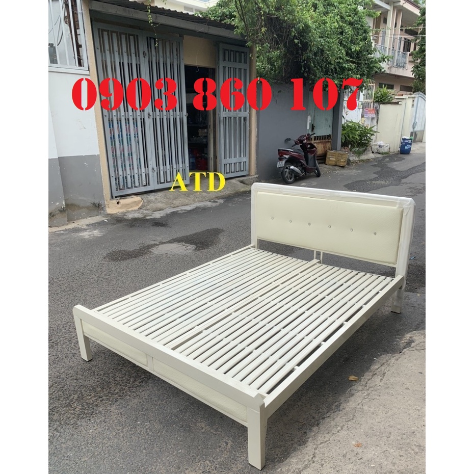 Giường sắt hộp vuông cao cấp 1m8 1m6 cho gia đình giao hàng miễn phí tận nhà