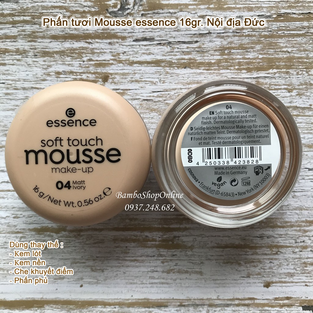 PHẤN TƯƠI ESSENCE MOUSSE MAKE UP - ĐỨC [Nội địa Đức gửi air]