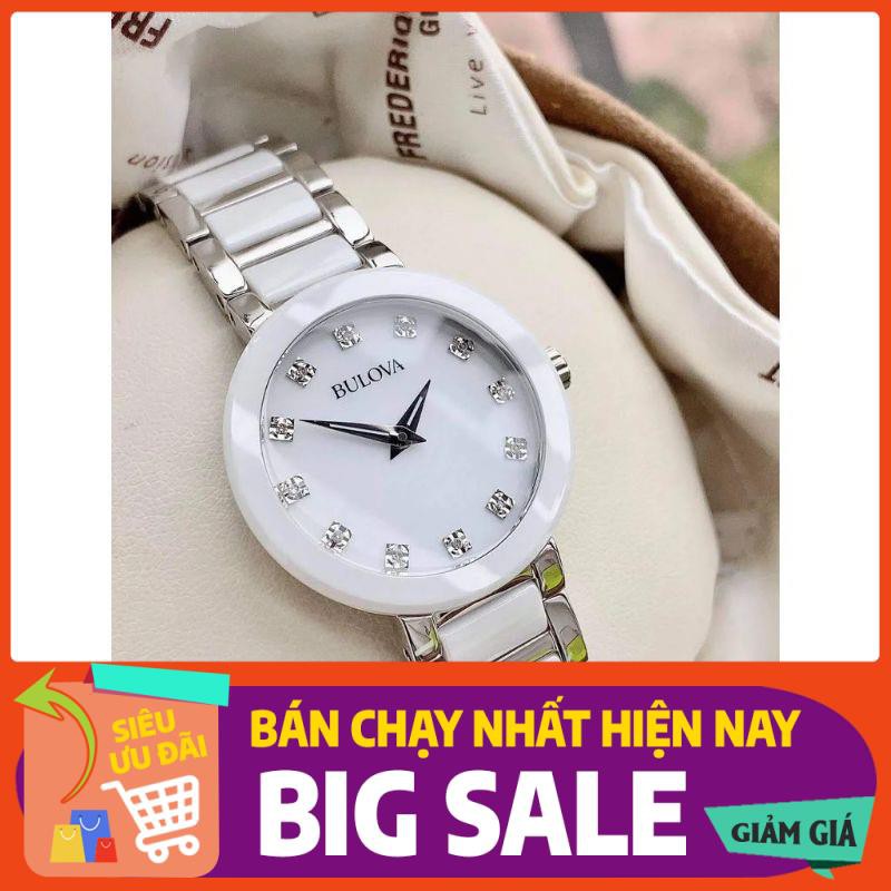 [GIÁ HỦY DIỆT] Đồng hồ nữ chính hãng Bulova 98P158 - Máy Quartz pin Japan - Kính khoáng - Vỏ dây phối Ceramic