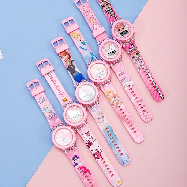 Đồng hồ trẻ em, đồng hồ elsa, ngựa pony, công chúa, búp bê cho bé gái từ 1 đến 10 tuổi