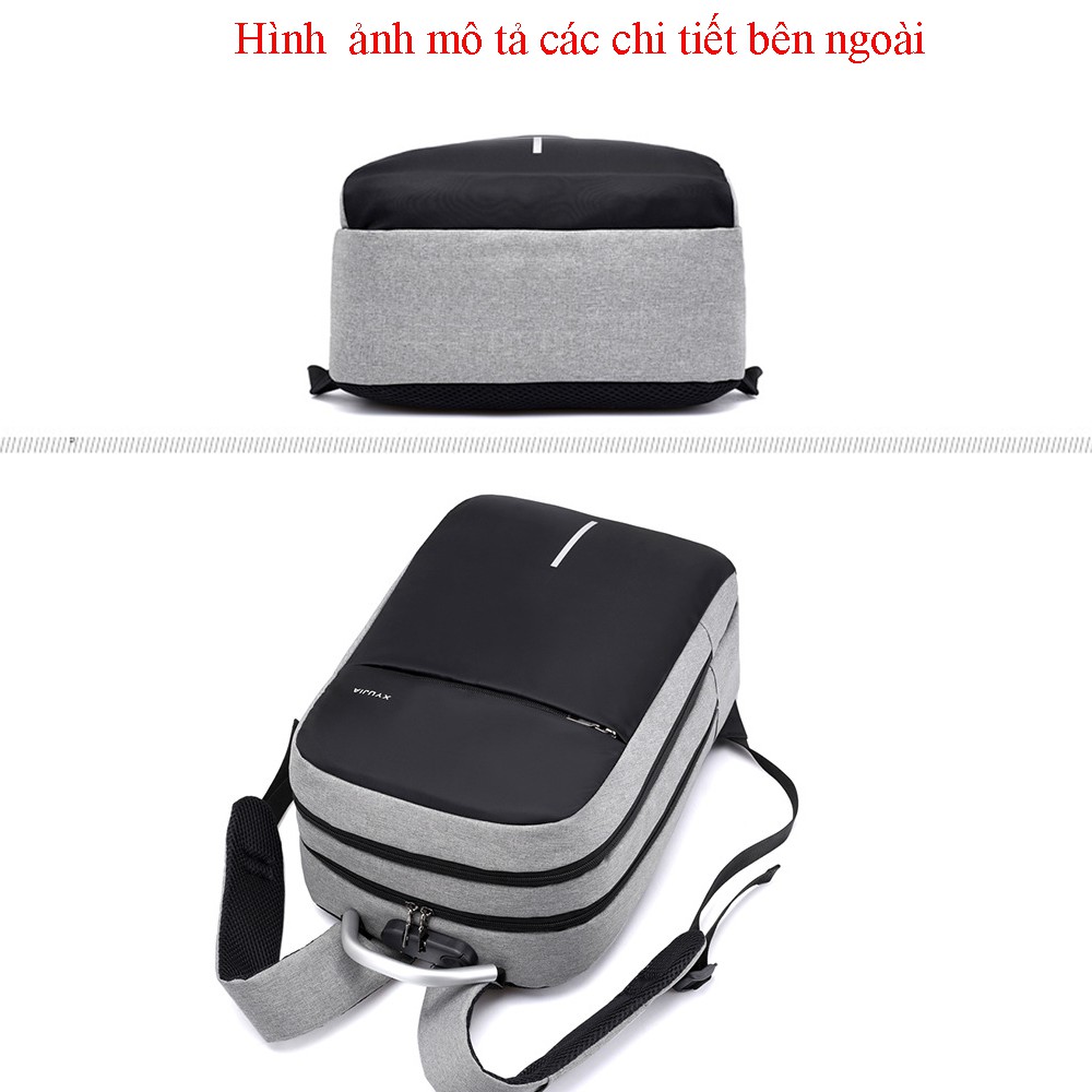 [GIÁ CỰC SỐC] Balo Đa Năng Laptop Có Sạc USB Ngoài Tích Hợp Khóa Số Chống Trộm BL06