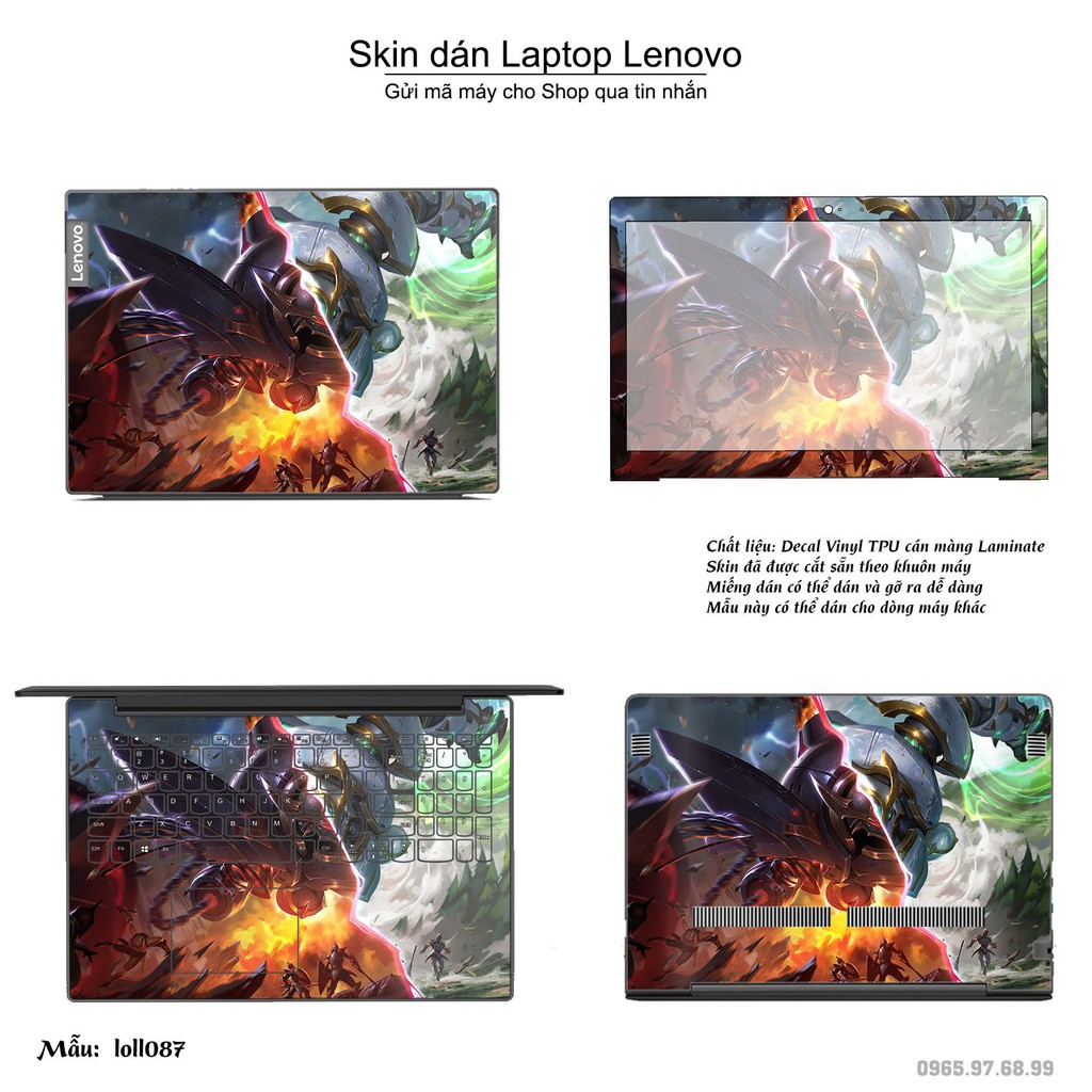 Skin dán Laptop Lenovo in hình Liên Minh Huyền Thoại nhiều mẫu 12 (inbox mã máy cho Shop)