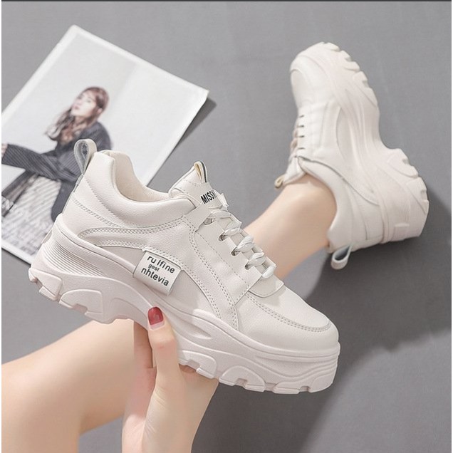 mẫu mới 2020*Giày Thể Thao Nữ da trắng năng động cá tính