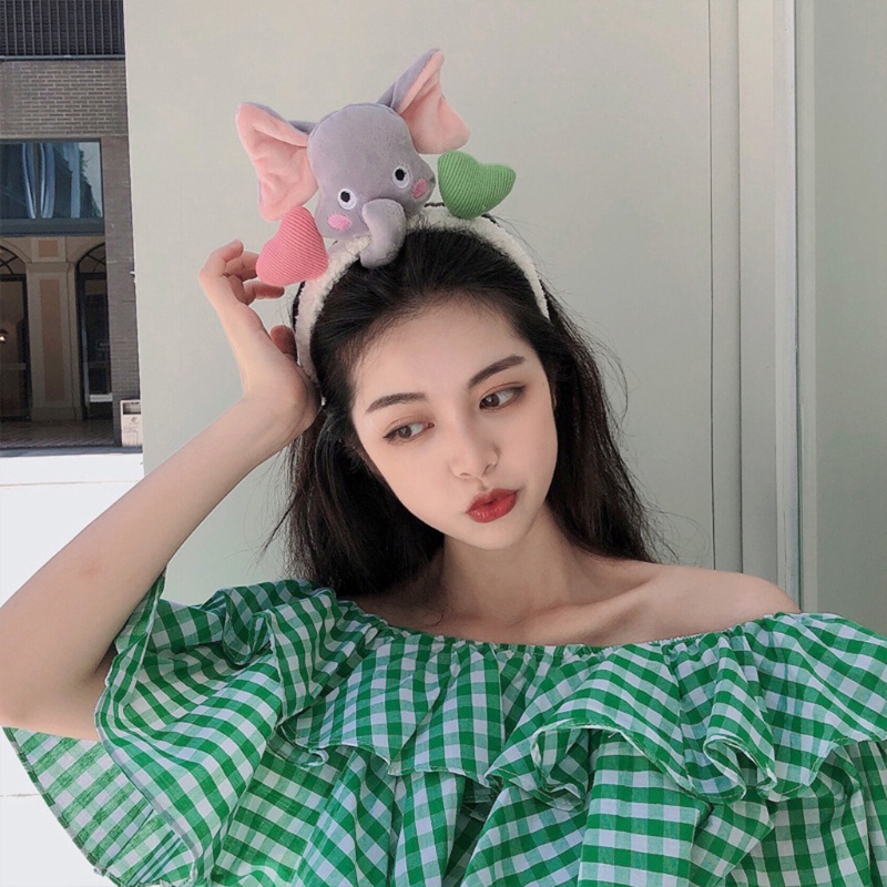 Băng Đô Cài Tóc Mềm Mại Hình Chú Voi / Gấu Hoạt Hình Đáng Yêu Cho Bé