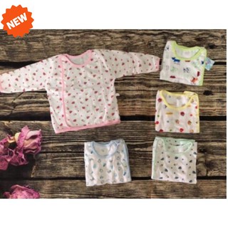 Áo sơ sinh bình sữa cotton cài vai cúc lệch cho bé đồ sơ sinh