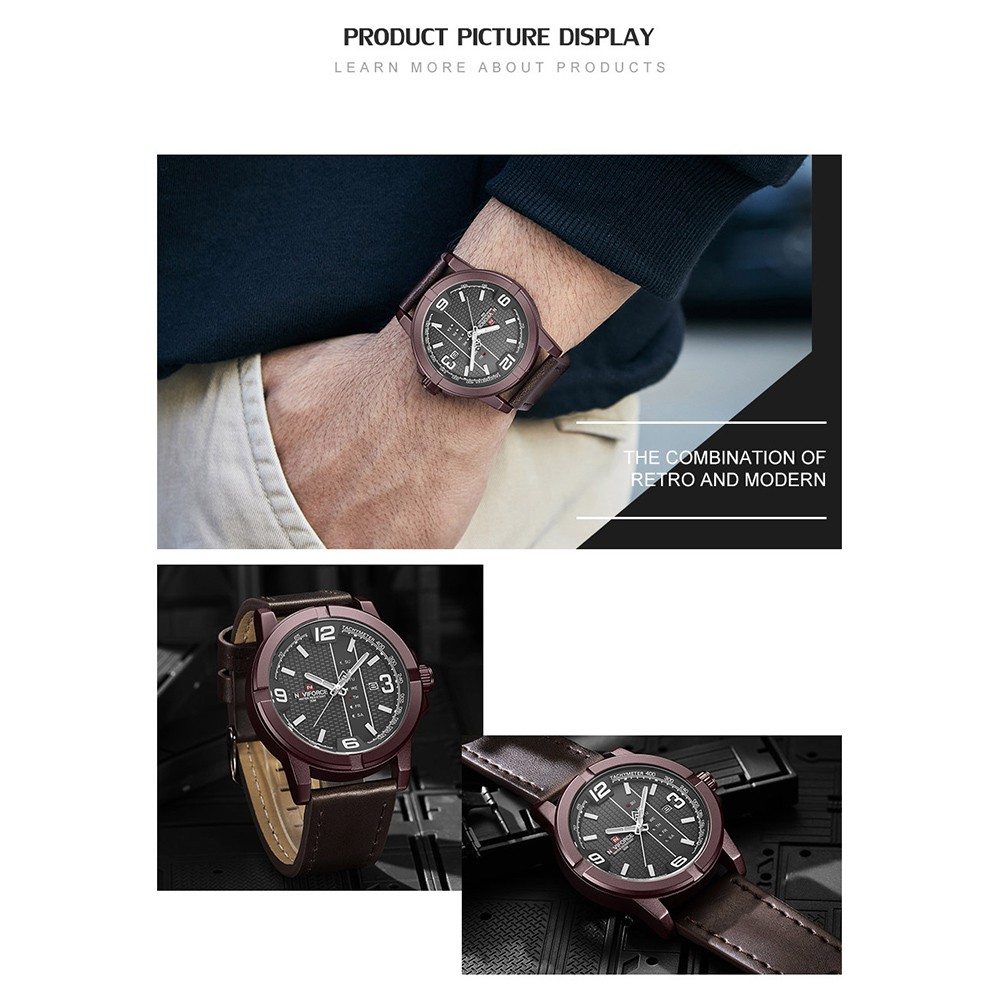 Naviforce Đồng Hồ Thể Thao Chống Thấm Nước Sang Trọng Cho Nam 9177