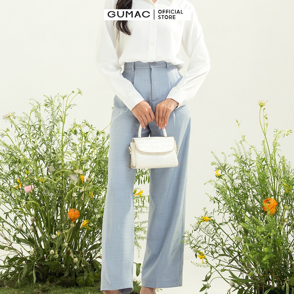 [Mã WABRGUM giảm 10% tối đa 30K đơn 99K] Quần tây suông xếp ly thời trang GUMAC QC03024