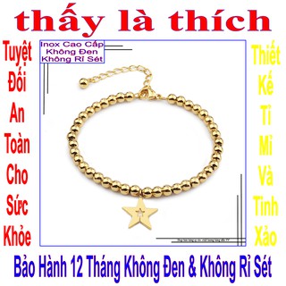 Lắc chân vàng cho bé gái kiểu chuỗi bi mặt ngôi sao - An toàn cho trẻ - Cam kết 1 đổi 1 nếu hoen , gỉ sét
