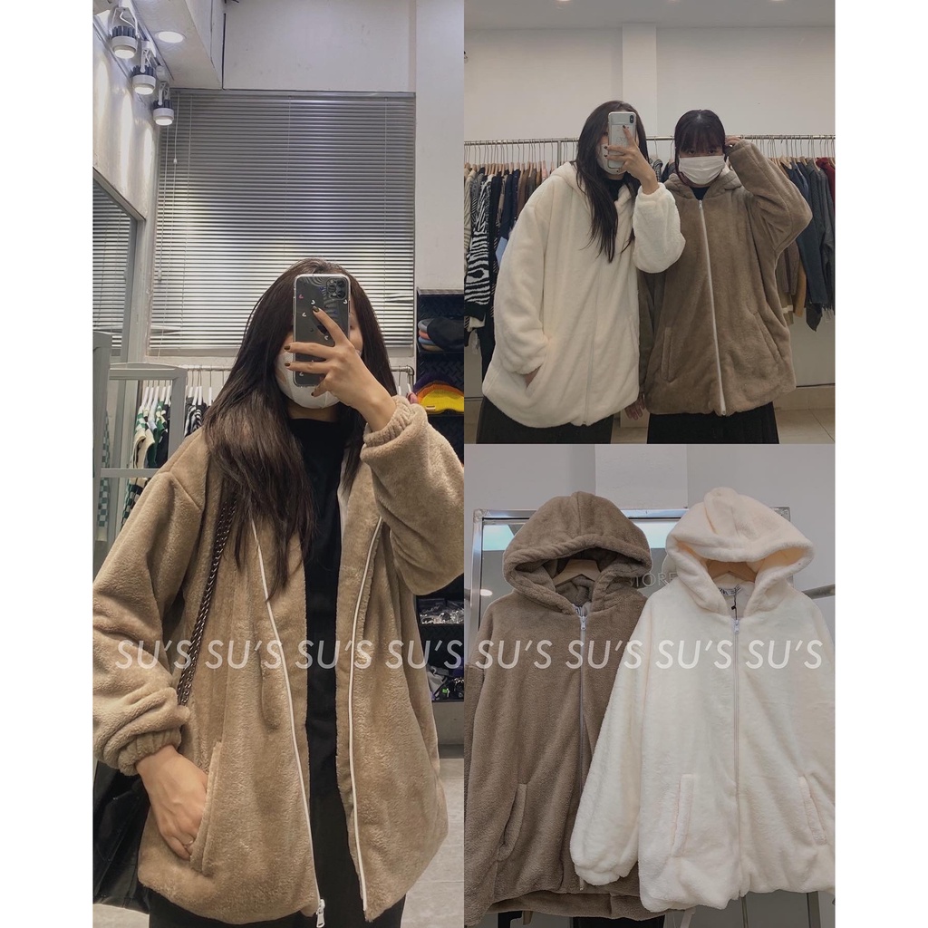 Áo khoác lông trơn 2 túi trước A2075 SUSTORE