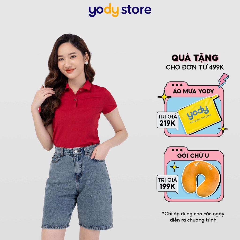 Áo Polo Nữ Cà Phê Bo Trơn Thương Hiệu YODY - APN4388