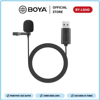  BOYA BY-LM40 - Mic thu âm cài áo có dây | Cổng USB | Dành cho Máy tính - Hàng Chính Hãng
