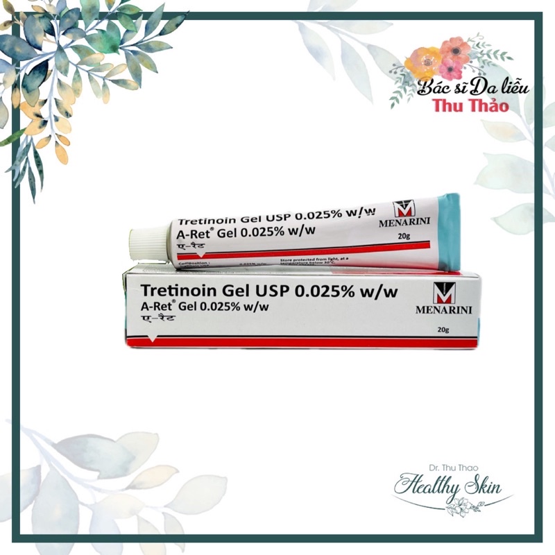 [20g] TRETINOIN GEL USP DƯỠNG GIẢM MỤN TRẺ HOÁ DA 0,025% A RET