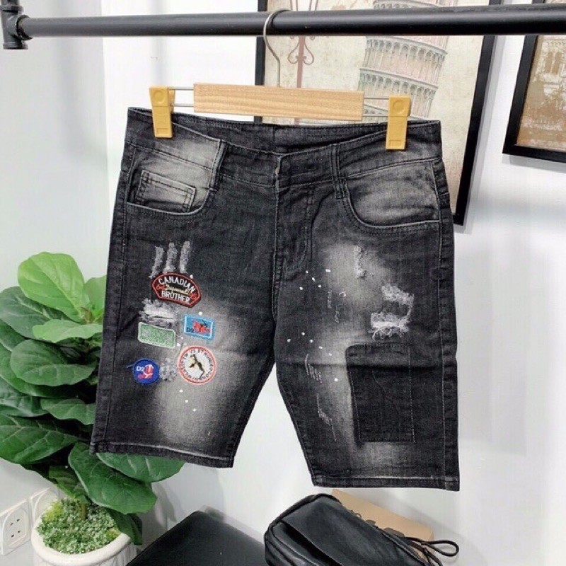 Quần short nam jean ngắn in chữ, rách, kiểu đủ size từ 28-32 chất jean | BigBuy360 - bigbuy360.vn