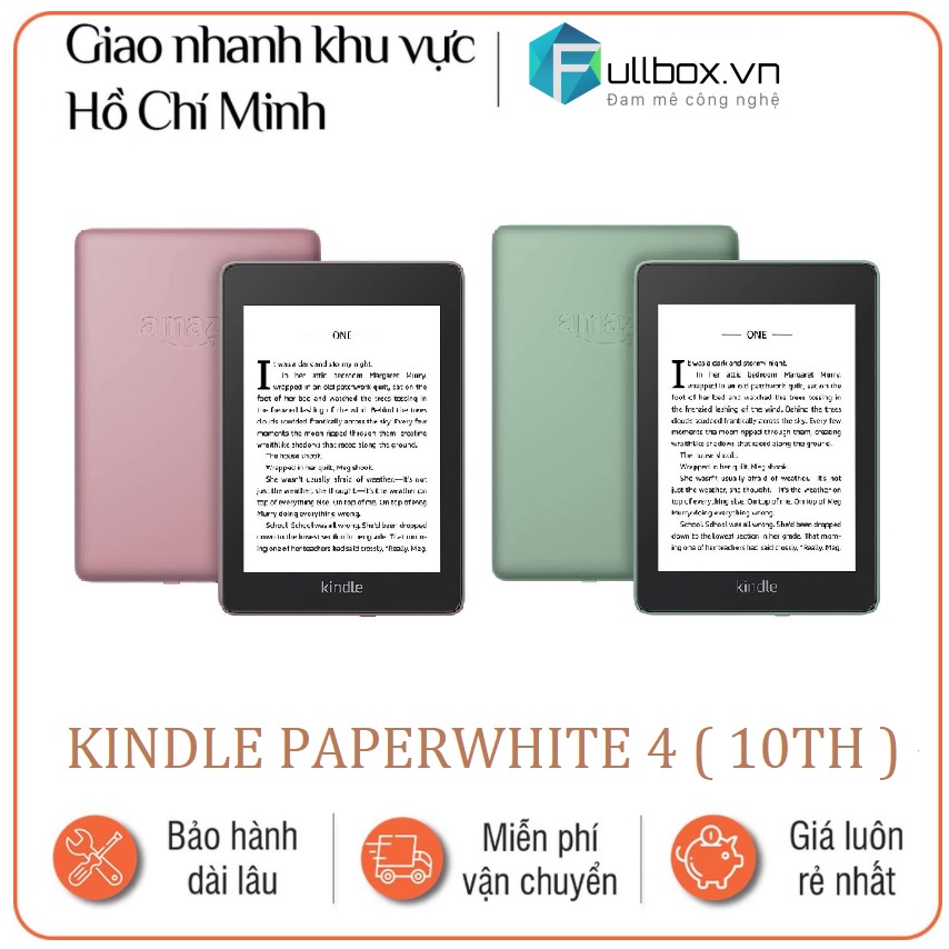 MÁY ĐỌC SÁCH KINDLE PAPERWHITE GEN 4 ( 10TH ) - THẾ HỆ MỚI NHẤT CHỐNG NƯỚC