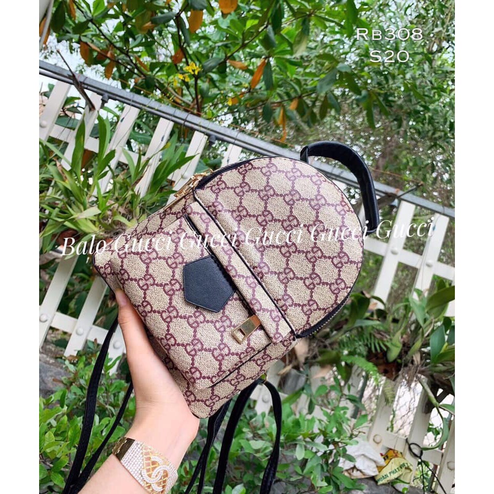 BALO HỌA TIẾT GUCCI - FORM CHUẨN ĐẸP - SIZE 19CM (KÈM CLIP ẢNH THẬT)