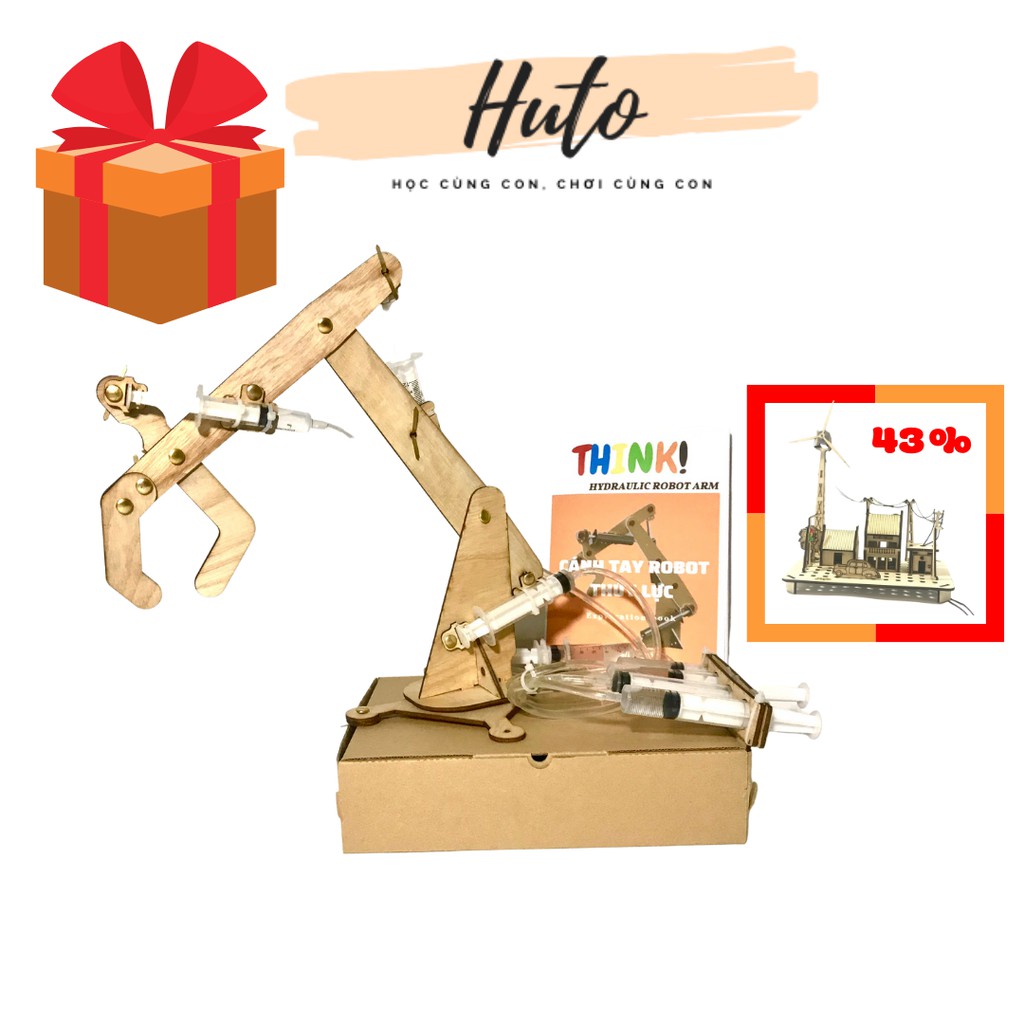 Đồ Chơi Cánh Tay Robot Thuỷ lực, STEM DIY