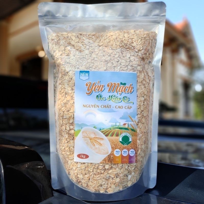 [Hoả Tốc] 1kg hạt yến mạch nguyên chất, nguyên cán [Đóng túi zip bạc]