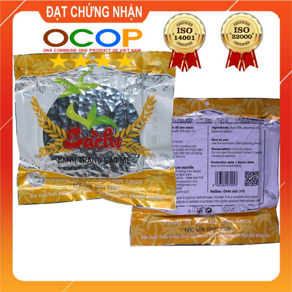 Bánh Tráng Gạo Mè Cao Cấp Nướng Sẵn Sachi 🌟Bì Loại 75Gram🌟Bánh Tráng Sachi🌟 | BigBuy360 - bigbuy360.vn