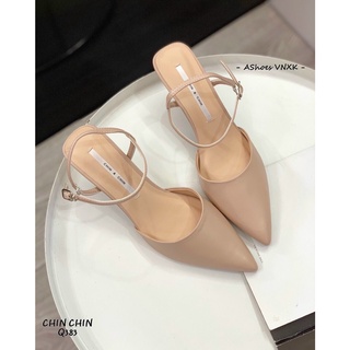 [MẪU HOT] Giày cao gót nữ đi tiệc/ sandal bít mũi hở gót quai hậu ChinChin | AShoes VNXK