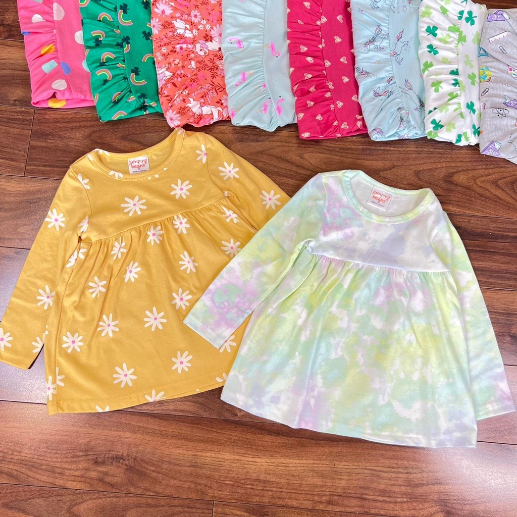 Váy thu dài tay dáng babydoll cho bé gái từ 8-20kg nhiều màu, được chọn màu