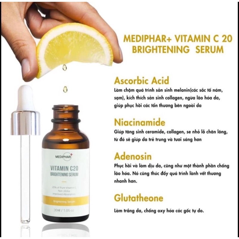 Serum dưỡng ẩm phục hồi Hydrating B5 Mediphar và Serum sáng da C20 Mediphar+ (Mediphar)