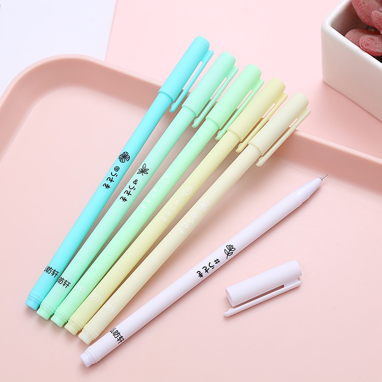 Bút gel mực đen 0.38 pastel Decorme Bút gel ngòi kim màu pastel xinh xắn Văn phòng phẩm