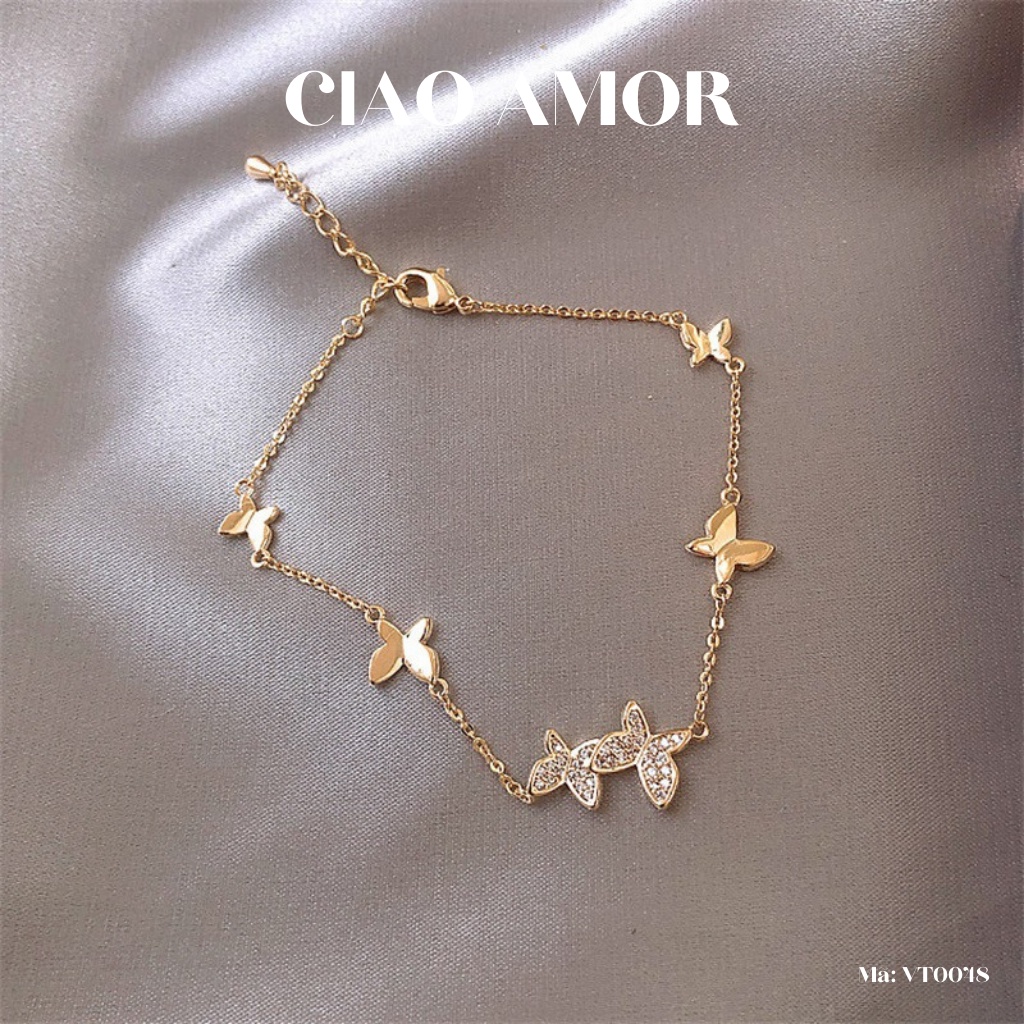 Vòng tay nữ, lắc tay nữ hai cánh xinh Trang sức Ciao Amor - Mã VT0048