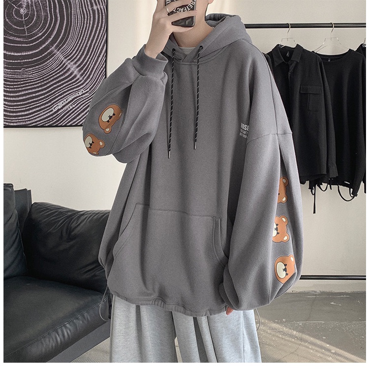 Áo Hoodie Dáng Rộng Phong Cách Đường Phố Hong Kong Thời Trang 2021 TF1 Cho Nam