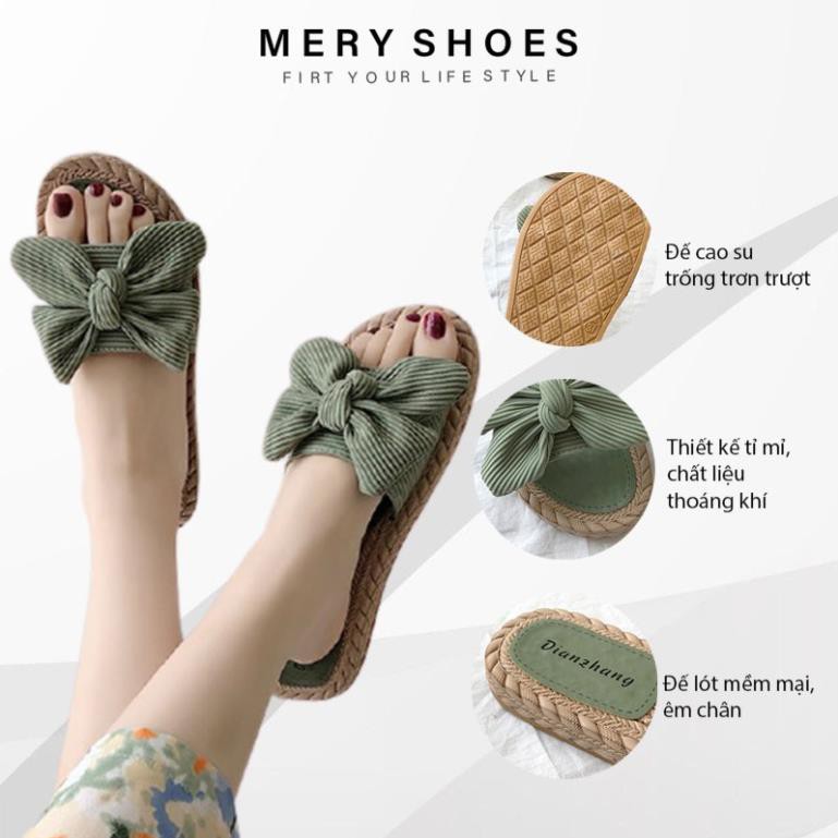 Dép nữ T26 gắn nơ thời trang siêu xinh - Mery Shoes