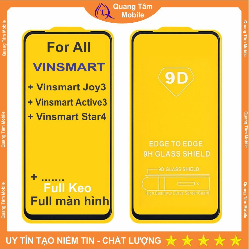 Cường lực full màn 9D dành cho các dòng điện thoại VINSMART JOY 3, ACTIVE 3, STAR 4...