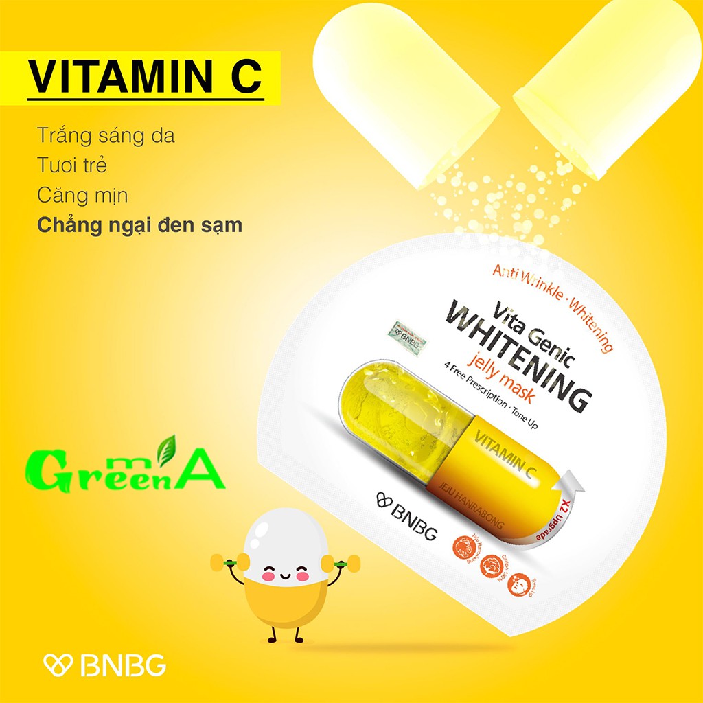 Mặt Nạ BNBG Vàng [MIẾNG LẺ] Vita Genic Whitening Jelly Mask 30ml Dưỡng Trắng Làm Đều Màu Da Nhập Khẩu Chính Hãng