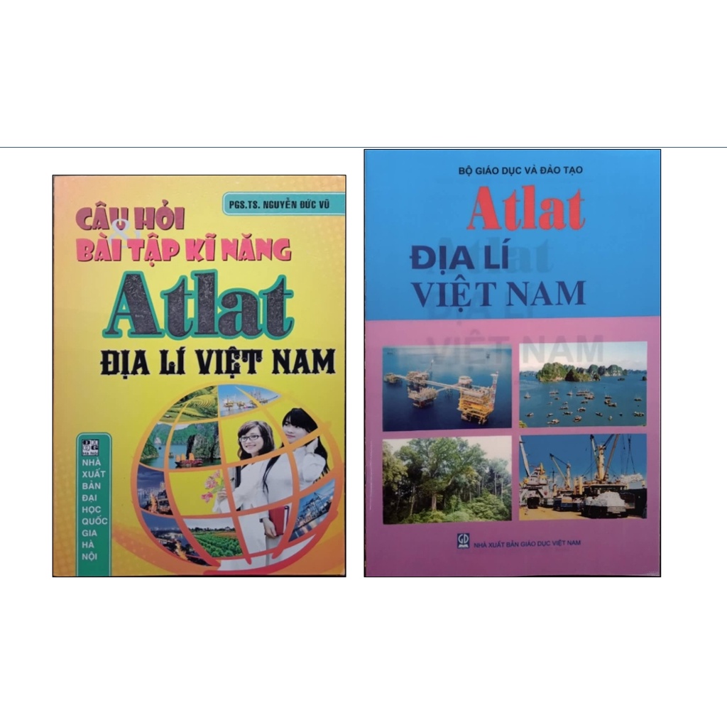 Sách - Combo Atlat Địa Lí Việt Nam + Câu hỏi Bài Tập Kĩ Năng Atlat Địa Lí Việt Nam