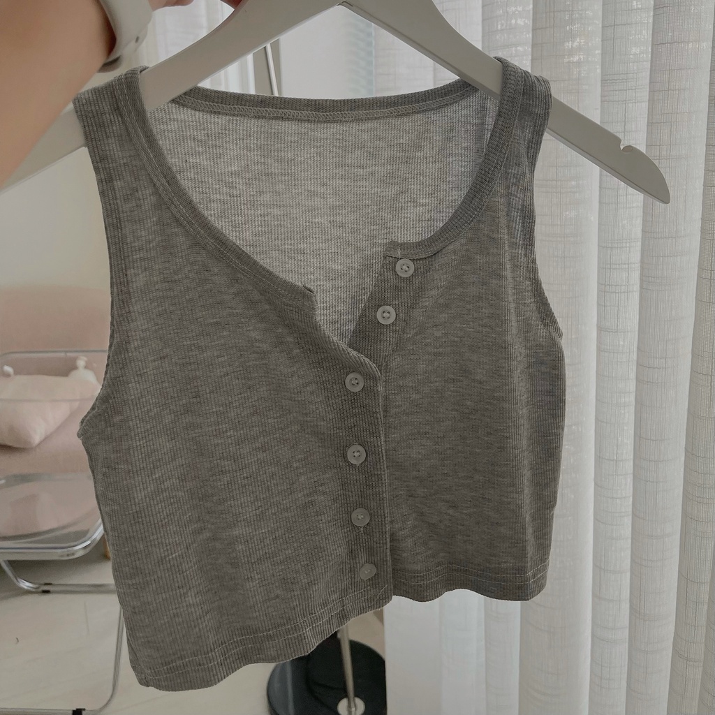 Áo Croptop Nữ JEM CLOSET Ba Lỗ Kiểu Dáng Sexy Chất Liệu Dệt Gân Live Co Giãn Tốt 10336