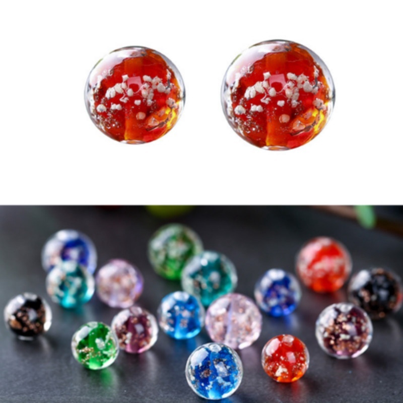 Set 1/10/12mm Hạt Đá Lấp Lánh Dùng Để Làm Đồ Trang Sức Thủ Công