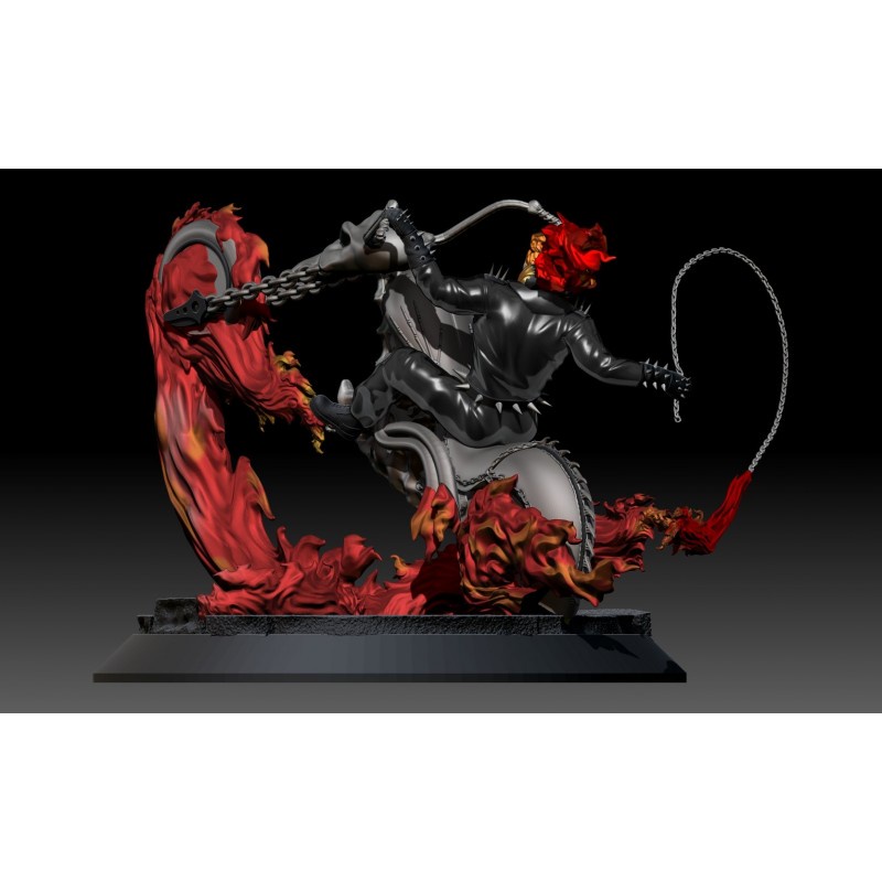 (In 3D) File in 3D mô hình Ghost Rider Statue - Marvel